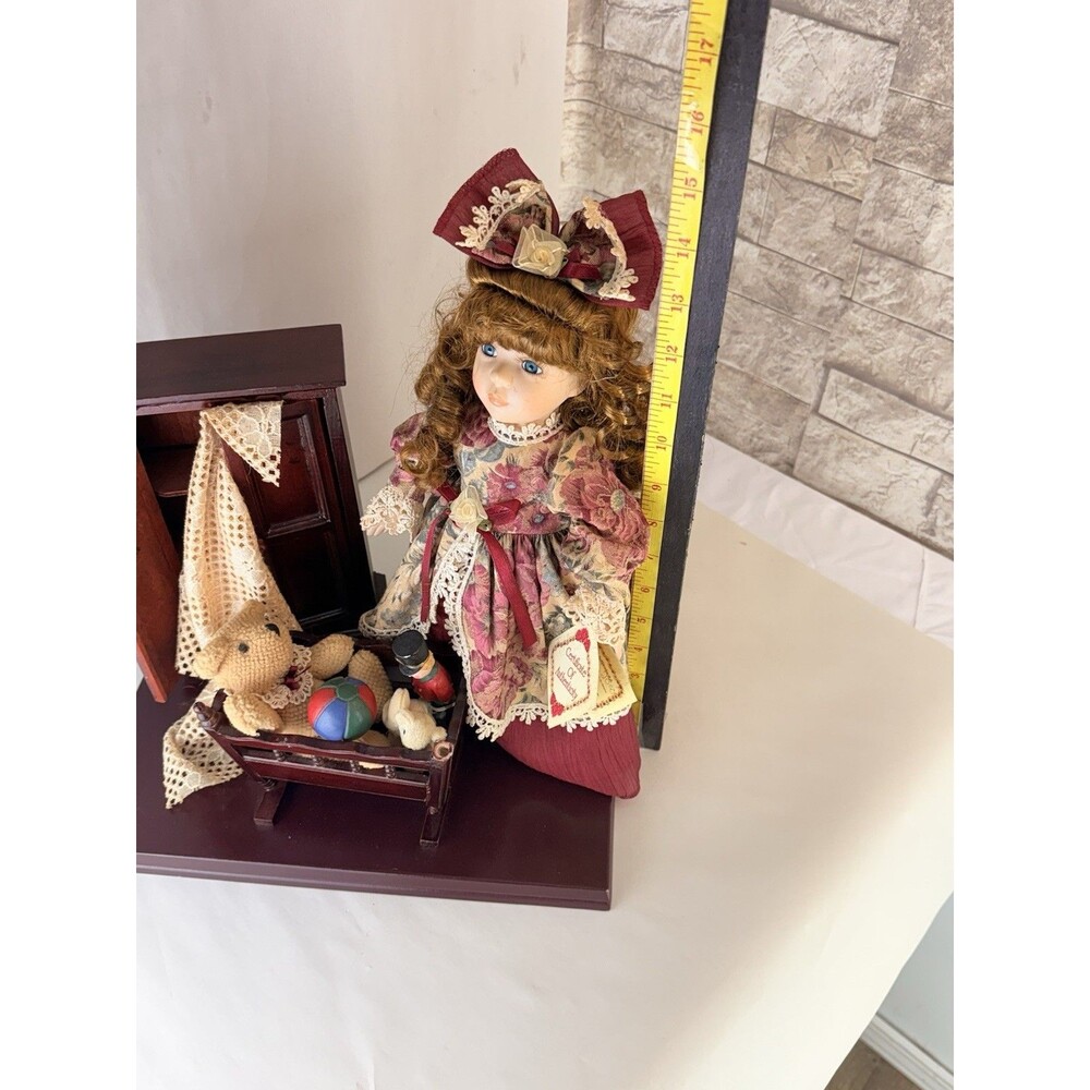 VTG DanDee Collectors Choice Porcelain Doll dressed Authentic Bear Toys Decor - Picture 7 of 16